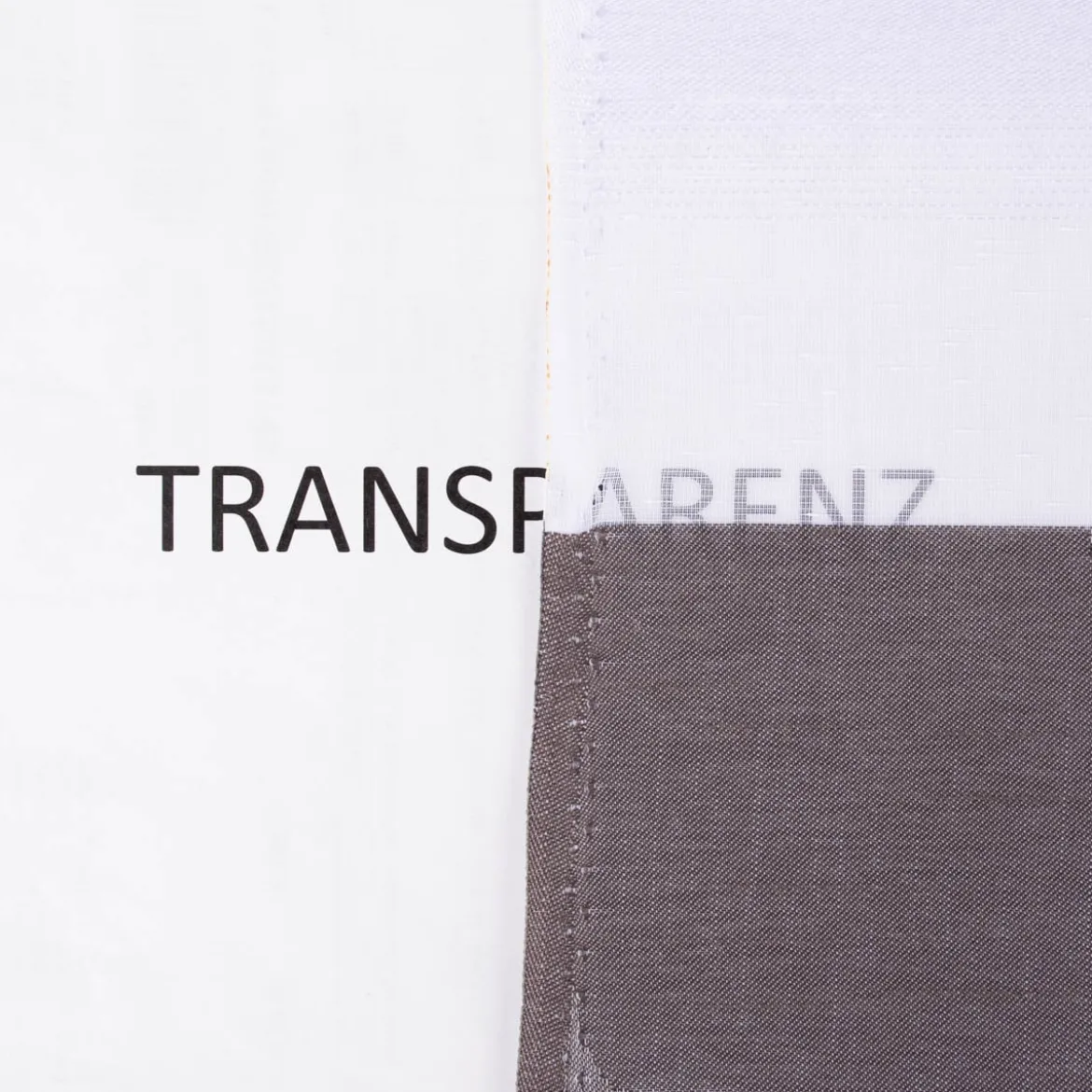 Gardinenstoff Quer-Streifen Blätter halbtransparent grau weiß 140cm Breite
