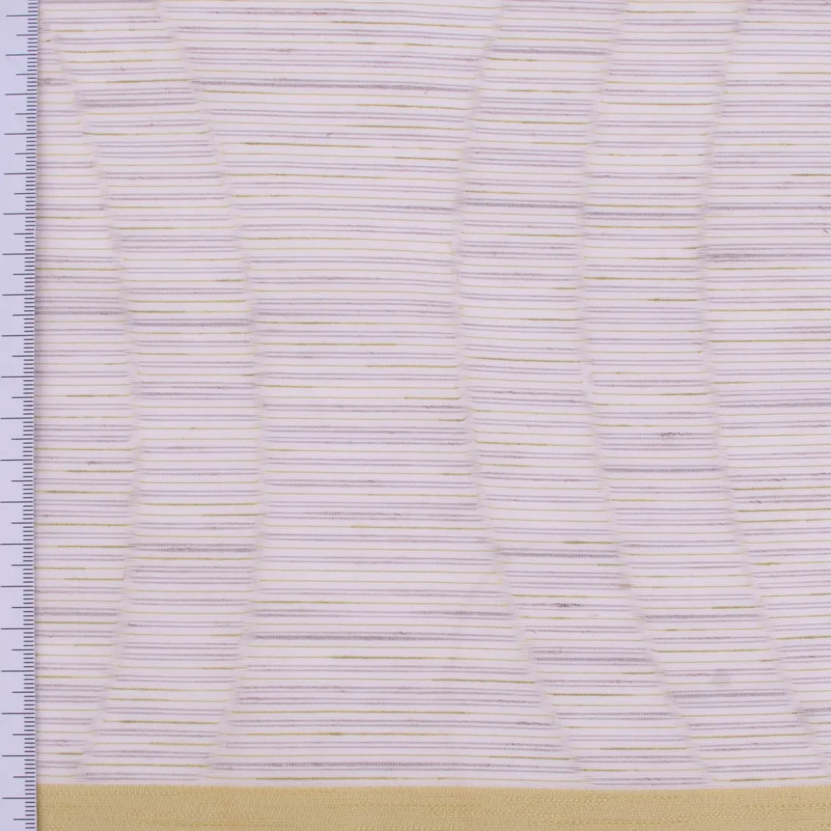 Gardinenstoff Scherli Emiliana halbtransparent Streifen weiß grün 152cm Breite
