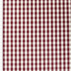 Gardinenstoff Stoff Dekostoff Meterware kariert dunkelrot weiß ca. 0,5cm 1,6m Breite
