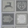 Gardinenstoff Stoff Dekostoff Meterware Karo Weihnachtsmotive 1,40m Breite