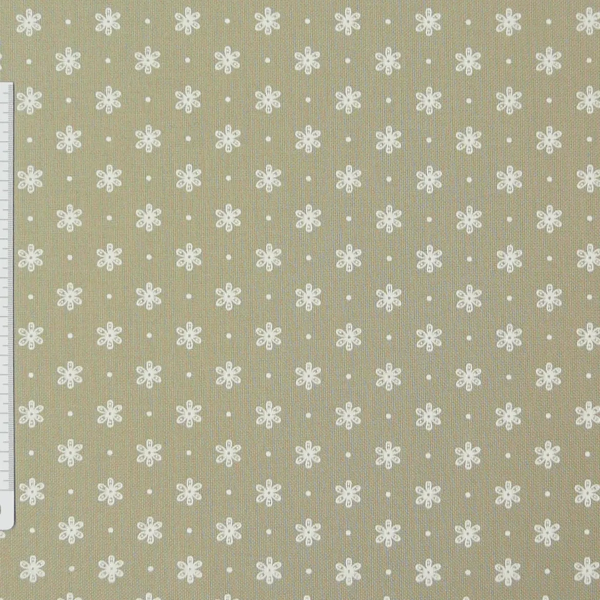 Gardinenstoff Stoff Dekostoff Meterware LISA beige weiß kleine Blüten