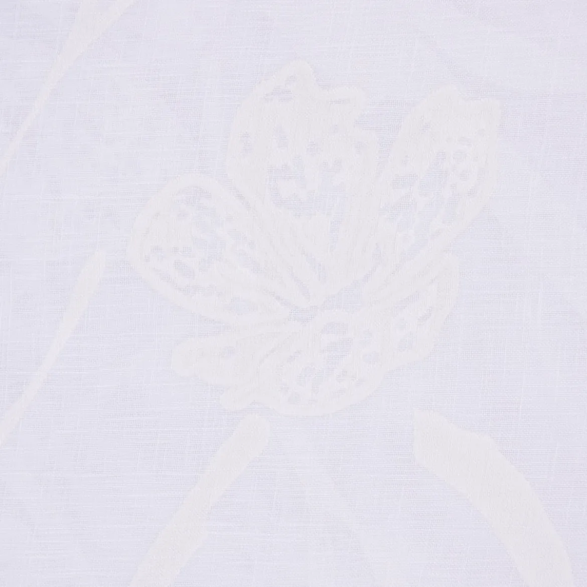 Gardinenstoff Stores Ausbrenner Blütenranken Blumen weiß Bleiband 290cm hoch