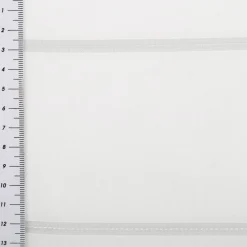 Gardinenstoff Stores halbtransparent Streifen wollweiß hellgrau mit Bleiband 300cm hoch