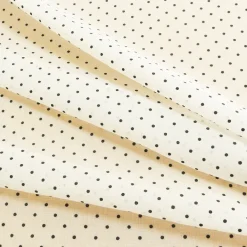 Gardinenstoff Stores Leinenstruktur weiß mit Punkten schwarz 2,80m Höhe