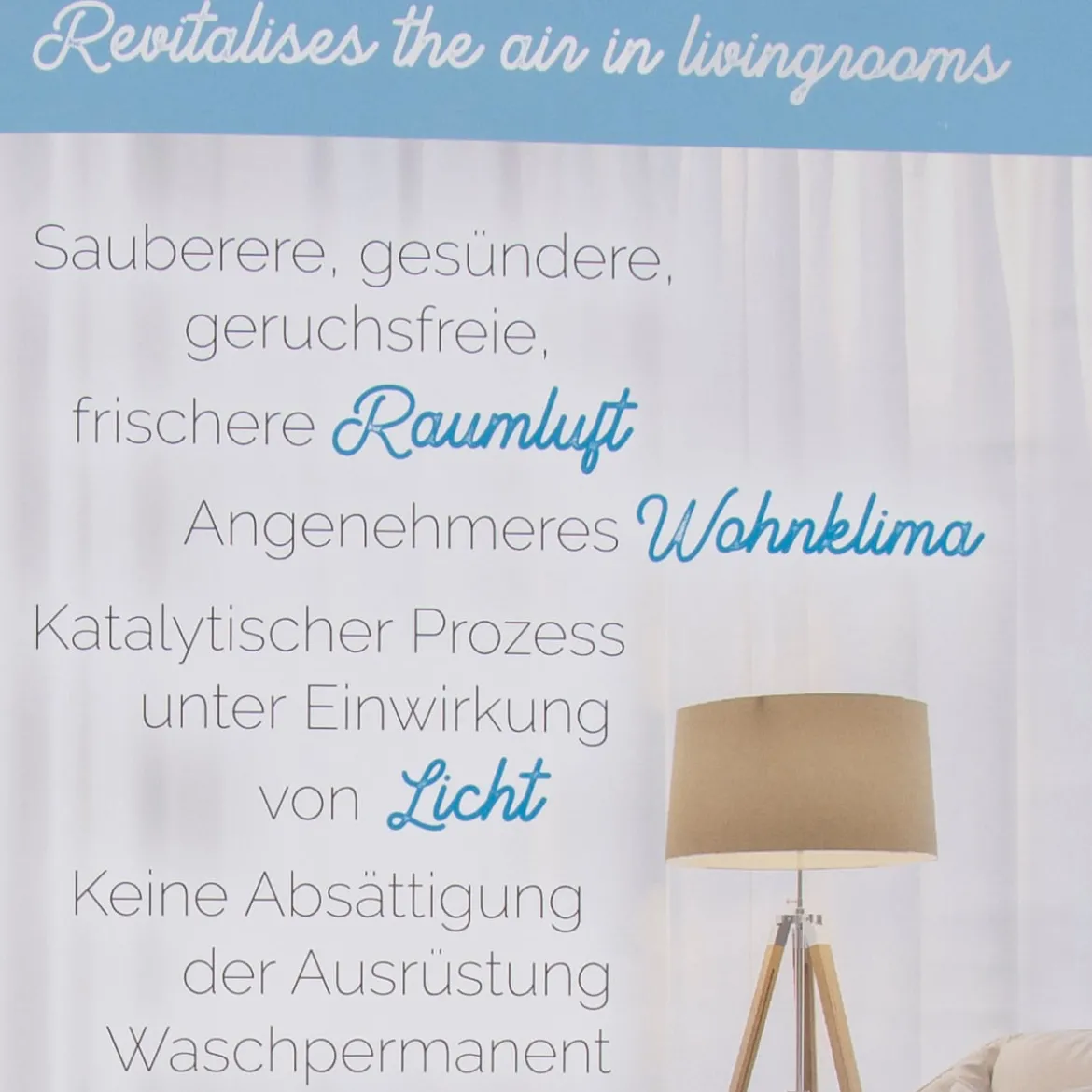 Gardinenstoff Stores Leinenstruktur Pure Air Technology luftreinigende Ausrüstung transparent hellgrau mit Bleiband 300cm hoch