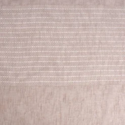 Gardinenstoff Stores Leinenoptik mit Gitterstreifen taupe 3m Höhe