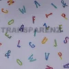 Gardinenstoff Stores mit Bleiband Leinenoptik Alphabet Buchstaben weiß bunt raumhoch 300cm