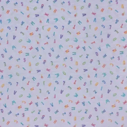Gardinenstoff Stores mit Bleiband Leinenoptik Alphabet Buchstaben weiß bunt raumhoch 300cm