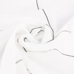 Gardinenstoff Stores mit Bleiband Batistoptik halbtransparent Lurex Karo weiß grau taupe braun 3m Höhe