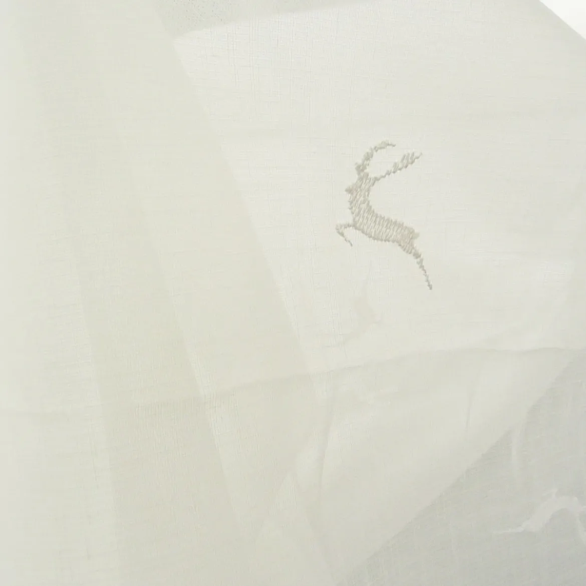 Gardinenstoff Stores Stickerei Hirsch Feinkäseleinen ecru 290cm Höhe