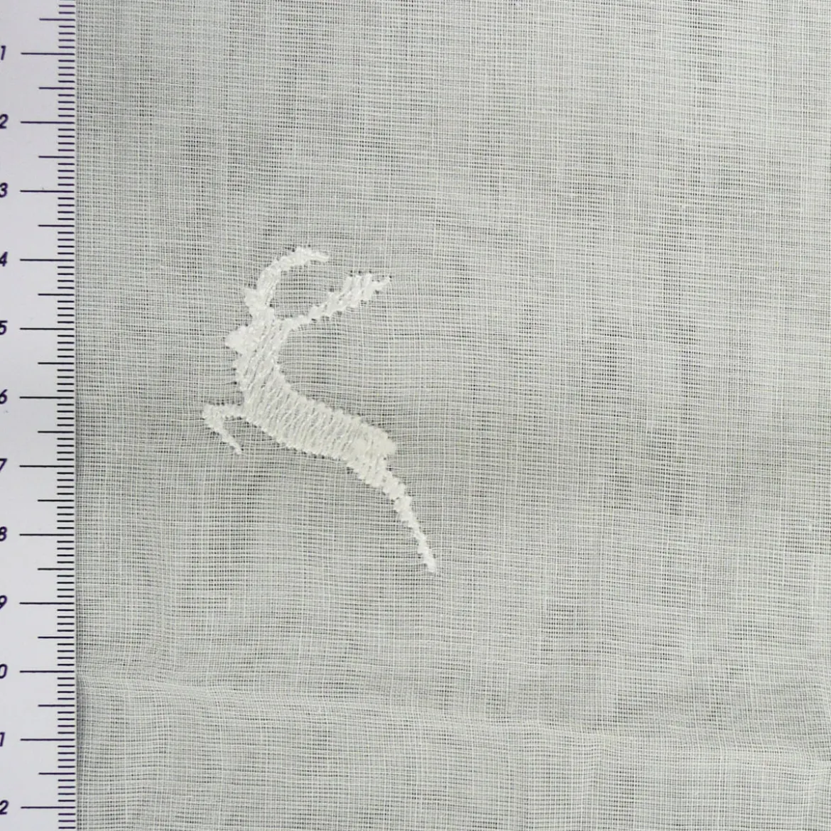 Gardinenstoff Stores Stickerei Hirsch Feinkäseleinen ecru 290cm Höhe
