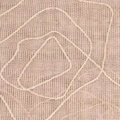 Gardinenstoff Stores Strukturoptik mit Stickerei abstrakte Blumen beige 2,80m Höhe