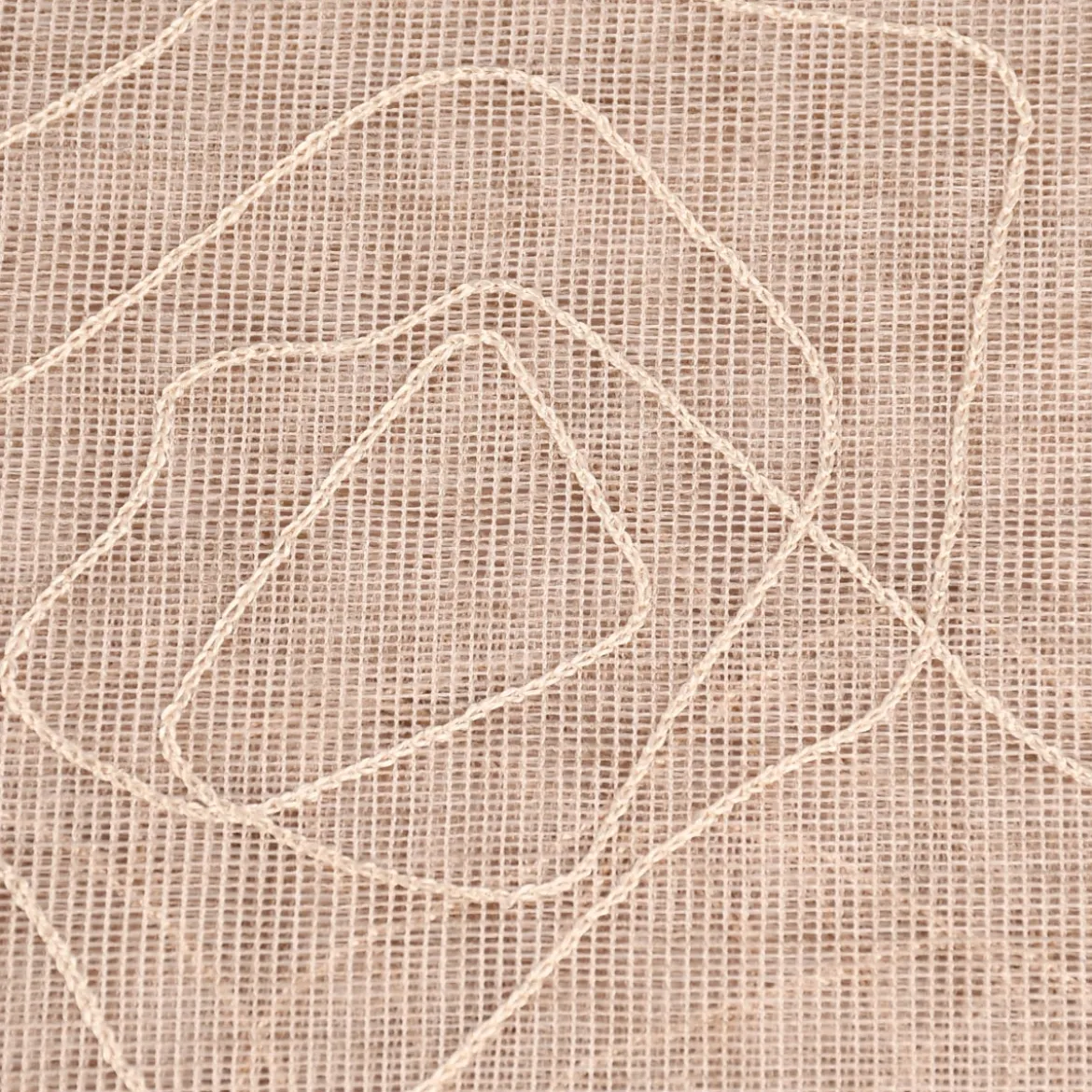 Gardinenstoff Stores Strukturoptik mit Stickerei abstrakte Blumen beige 2,80m Höhe