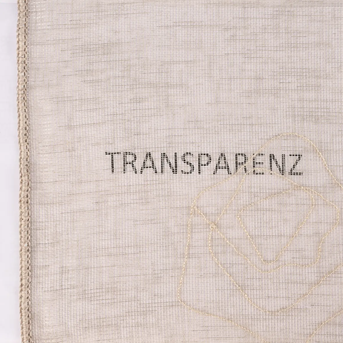 Gardinenstoff Stores Strukturoptik mit Stickerei abstrakte Blumen beige 2,80m Höhe