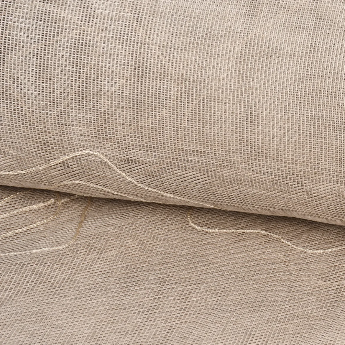 Gardinenstoff Stores Strukturoptik mit Stickerei abstrakte Blumen beige 2,80m Höhe