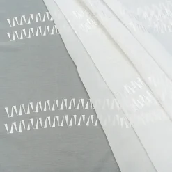 Gardinenstoff Stores Voile weiß mit Stickerei Längs Glanzfäden weiß glanz 2,8m Höhe