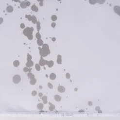 Gardinenstoff Stores Voile weiß mit silberfarbigen Tropfen mit Bleiband 290cm hoch