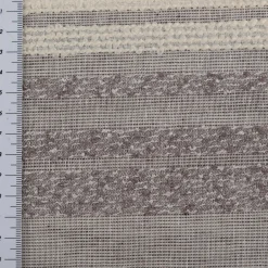 Gardinenstoff Voile Bouclé-Streifen grau wollweiß 160cm Breite