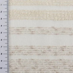 Gardinenstoff Voile Bouclé-Streifen wollweiß natur 160cm Breite