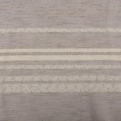 Gardinenstoff Voile Bouclé-Streifen taupe wollweiß 160cm Breite