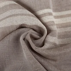 Gardinenstoff Voile Bouclé-Streifen taupe wollweiß 160cm Breite