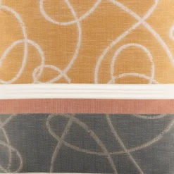 Gardinenstoff Voile Jacquard Querstreifen halbtransparent weiß kupfer gold grau 150cm Breite