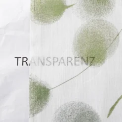 Gardinenstoff Voile Leinenstruktur Blätter weiß grün 150cm Breite