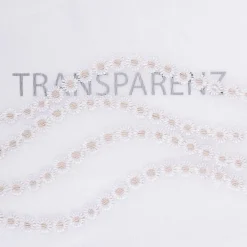 Gardinenstoff Voile mit Pünktchen-Stickerei Bogenkante raumhoch weiß beige 280cm