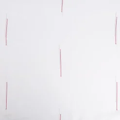 Gardinenstoff Voile Scherli-Streifen weiß rot mit Bleiband 300cm Höhe