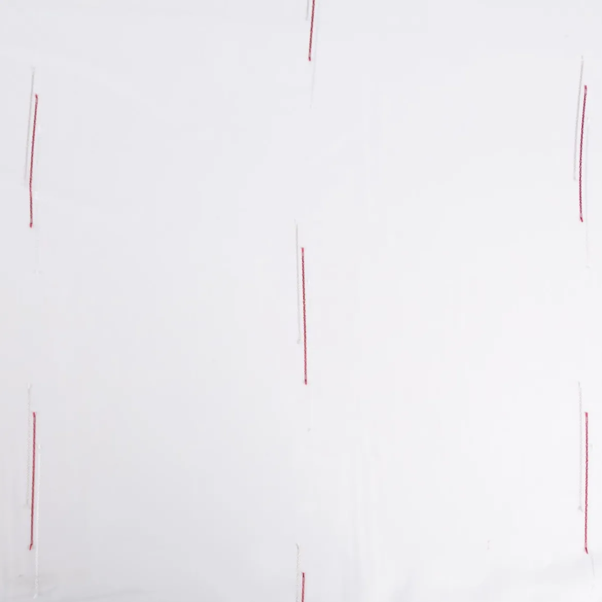 Gardinenstoff Voile Scherli-Streifen weiß rot mit Bleiband 300cm Höhe