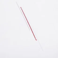 Gardinenstoff Voile Scherli-Streifen weiß rot mit Bleiband 300cm Höhe