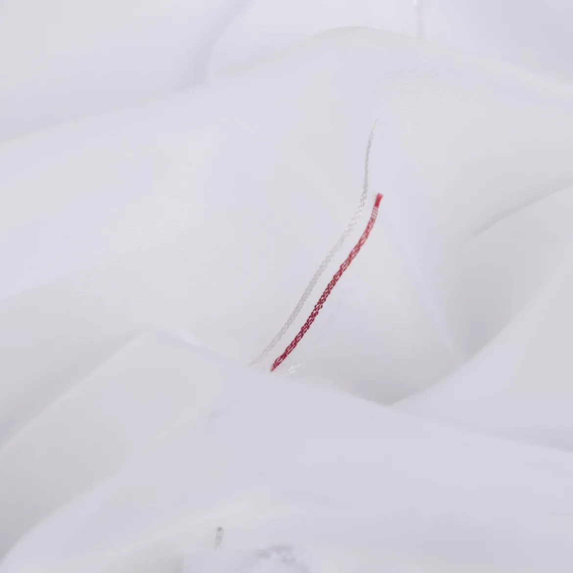 Gardinenstoff Voile Scherli-Streifen weiß rot mit Bleiband 300cm Höhe