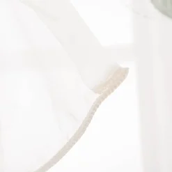 Gardinenstoff Voile Stickerei Blätter weiß grün 280cm Breite