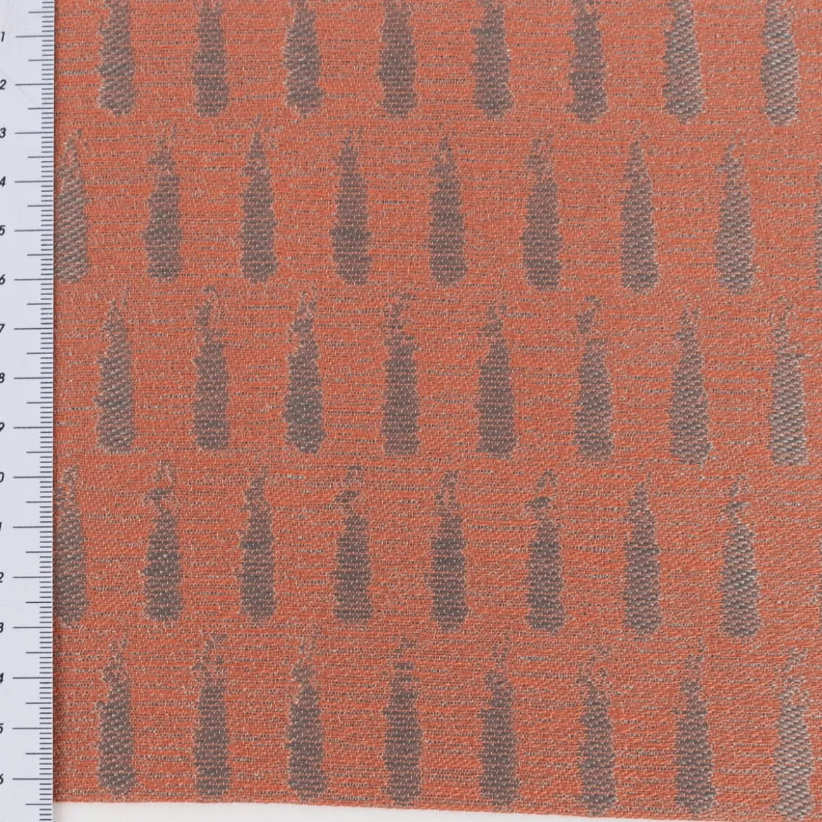 Gardinenstoff Voile transparent Tivoli Streifen weiß terracotta 152cm Breite