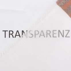 Gardinenstoff Voile transparent Tivoli Streifen weiß terracotta 152cm Breite