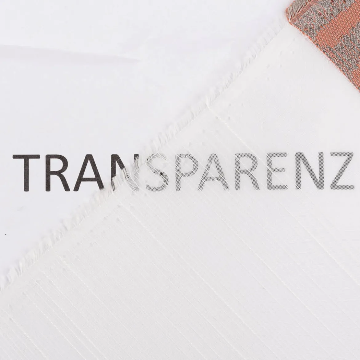 Gardinenstoff Voile transparent Tivoli Streifen weiß terracotta 152cm Breite