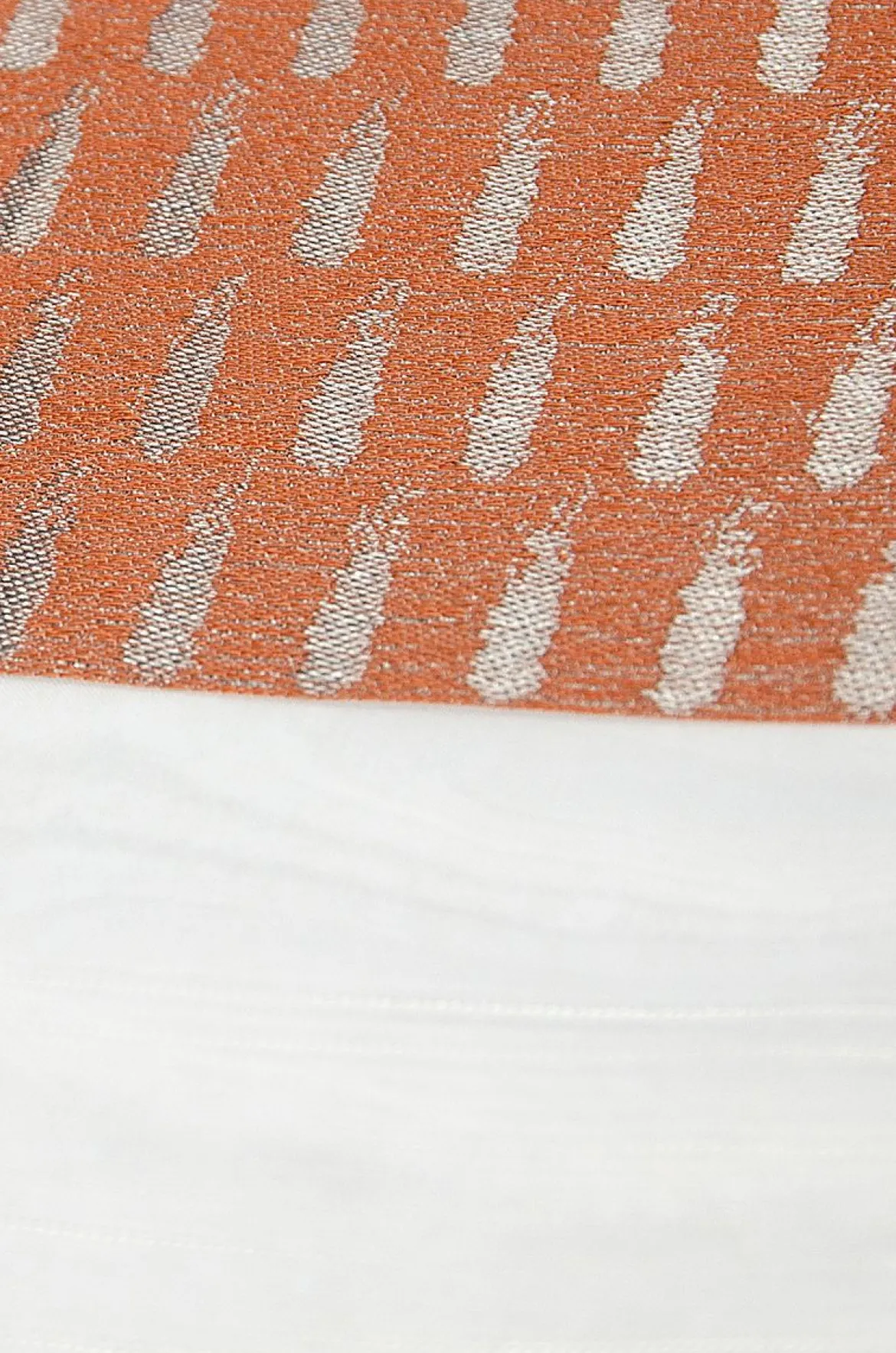 Gardinenstoff Voile transparent Tivoli Streifen weiß terracotta 152cm Breite