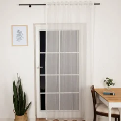 Gardinenstoff Webstore mit Bleiband Gitterstruktur ecru 300cm Breite