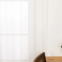 Gardinenstoff Webstore mit Bleiband Gitterstruktur ecru 300cm Breite