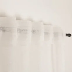 Gardinenstoff Webstore mit Bleiband Gitterstruktur ecru 300cm Breite