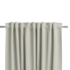 Gardine Verde Eco nachhaltig mit Schlaufen uni Grau 137x245cm (BxH)