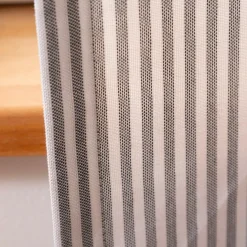 Gardine Vorhang Zen mit Längsstreifen ecru anthrazit 280cm breit und 260cm hoch oder Wunschlänge von SCHÖNER LEBEN.