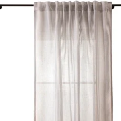 Gardine Vorhang Zen mit Längsstreifen ecru anthrazit 280cm breit und 260cm hoch oder Wunschlänge von SCHÖNER LEBEN.