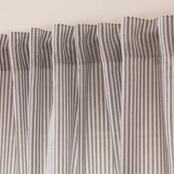 Gardine Vorhang Zen mit Längsstreifen ecru anthrazit 140cm breit und 260cm hoch oder Wunschlänge von SCHÖNER LEBEN.