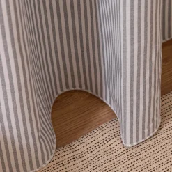 Gardine Vorhang Zen mit Längsstreifen ecru anthrazit 140cm breit und 260cm hoch oder Wunschlänge von SCHÖNER LEBEN.