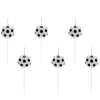 Geburtstagskerzen Set Fußball weiß schwarz 6 Stück 2,5cm