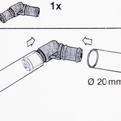 Gelenkverbinder 20mm 1 Stück schwarz