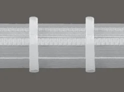 Gerster Faltenband Gardinenband 1er Falte volltransparent mit Zugverhältnis 1:2,5 in 90mm breit
