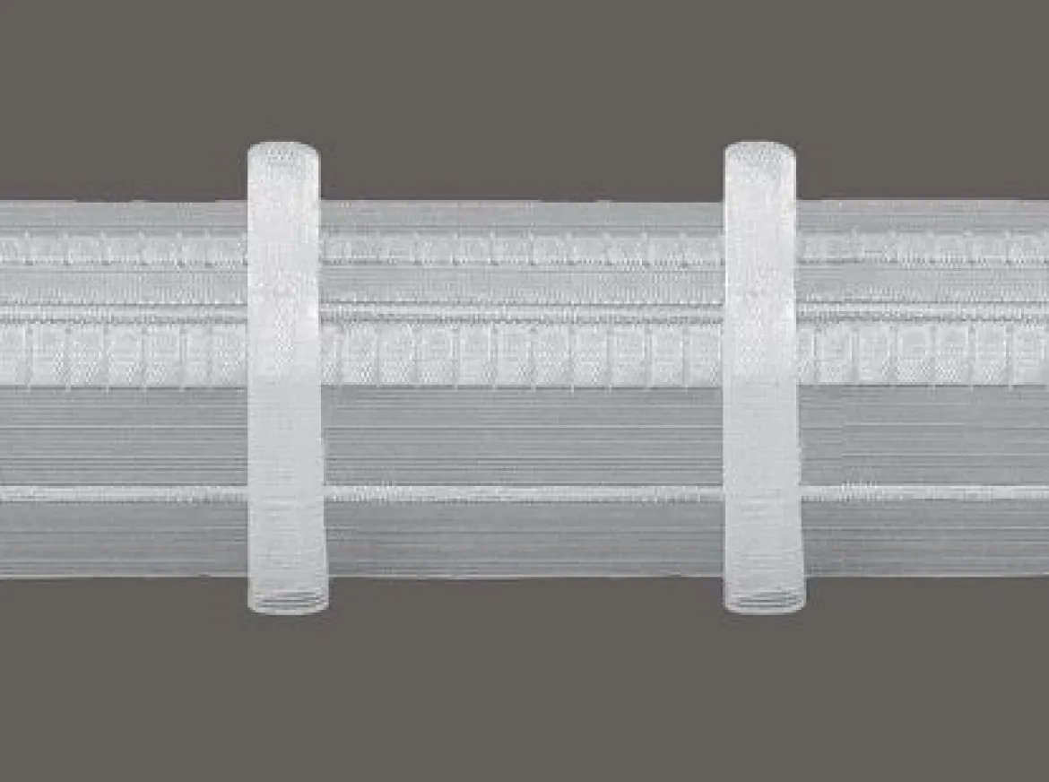 Gerster Faltenband Gardinenband 1er Falte volltransparent mit Zugverhältnis 1:2,5 in 90mm breit