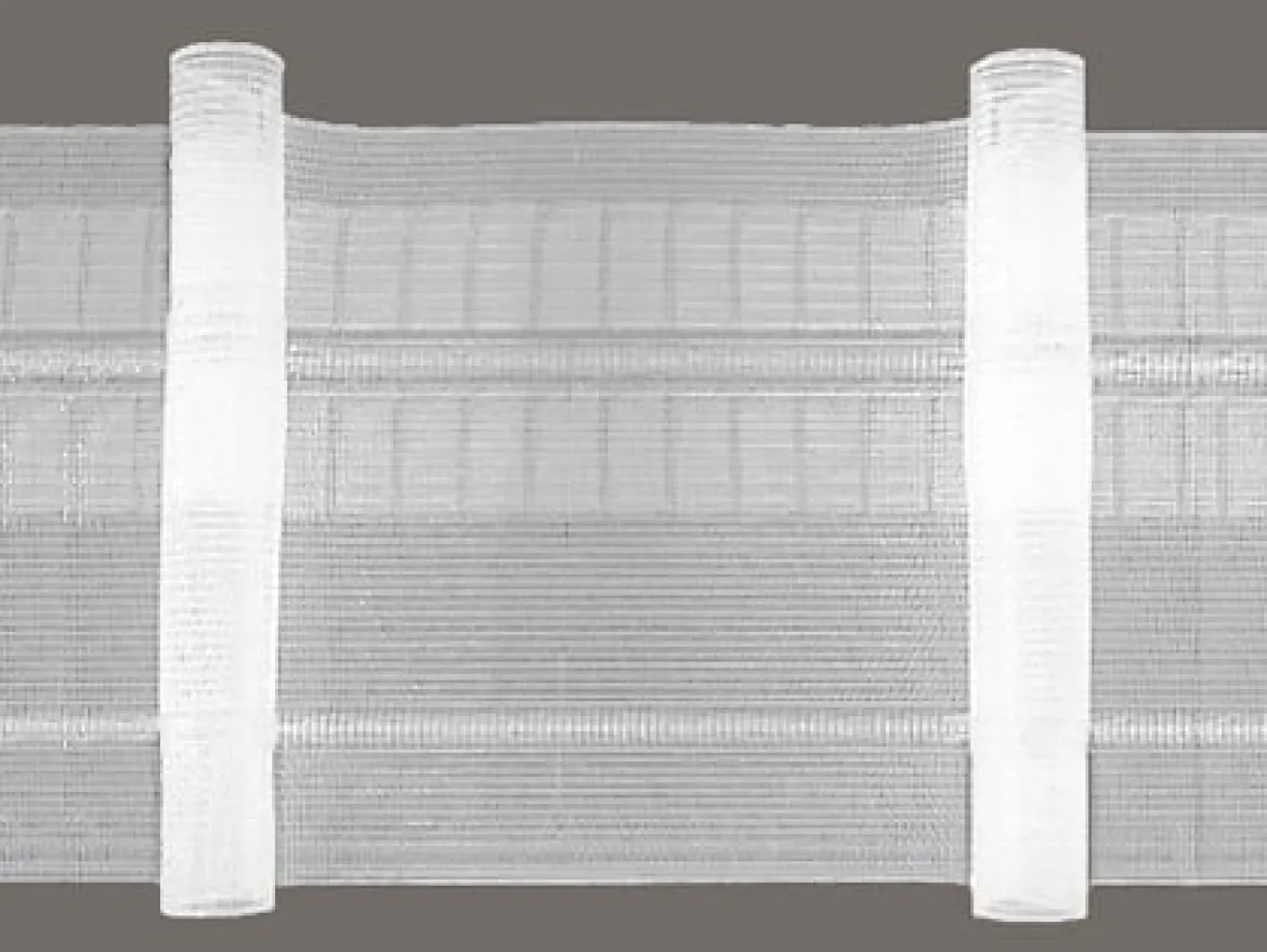Gerster Faltenband Gardinenband 1er Falte volltransparent mit Zugverhältnis 1:2 in 90mm breit